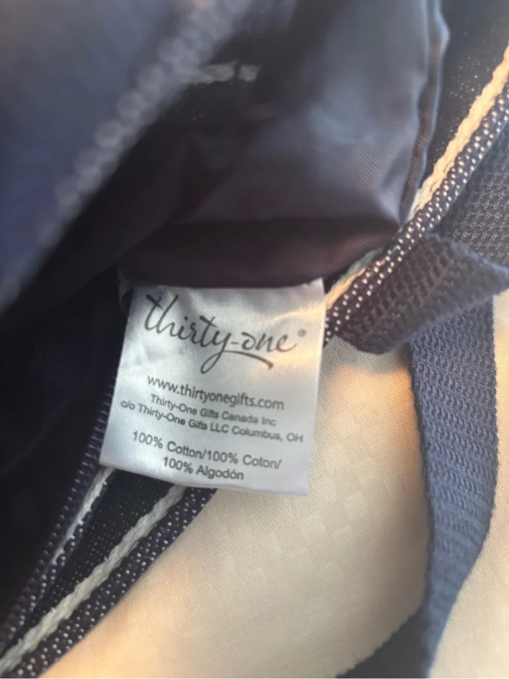 thirty-one Navy and White Striped Tote - Picture 4 of 4